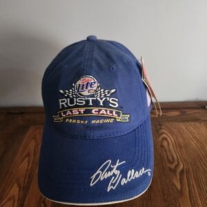 Chase Authentics Rusty Wallace Rusty's Last Call Gray Nascar Hat Cap Miller Lite